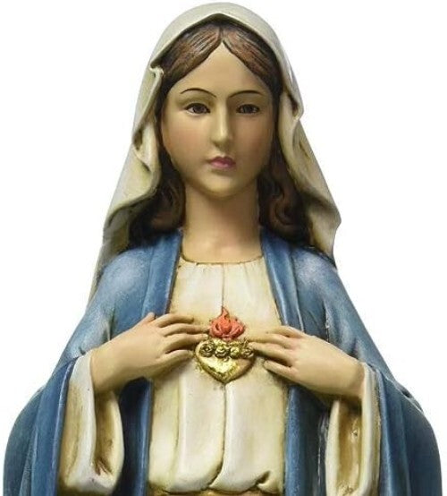 Exquisite 14-Inch Immaculate Heart of Mary Figure - A Meaningful Devotional Gift