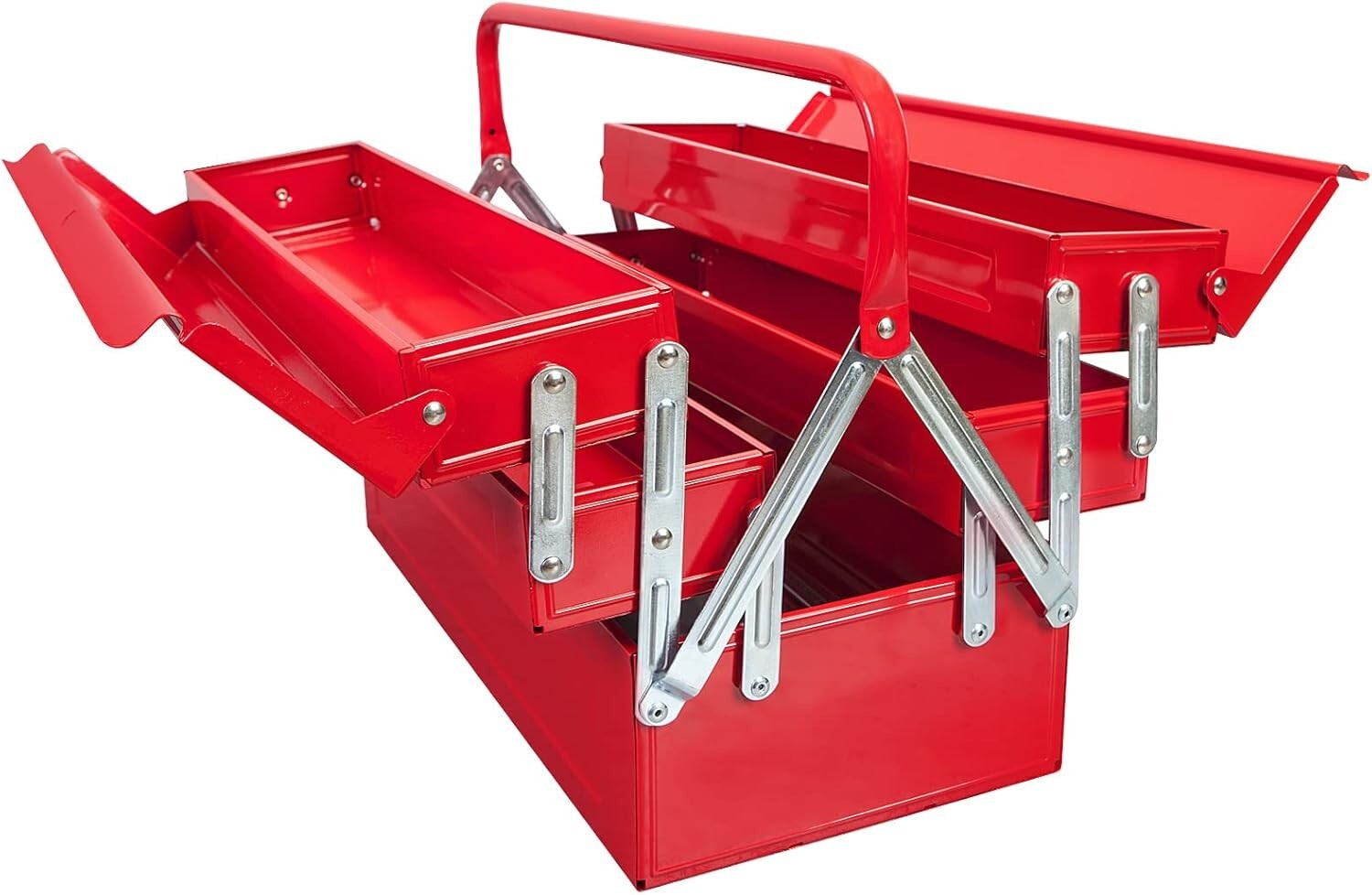 Durable 18-Inch Cantilever Toolbox - Locking Steel Organizer for DIY Projects