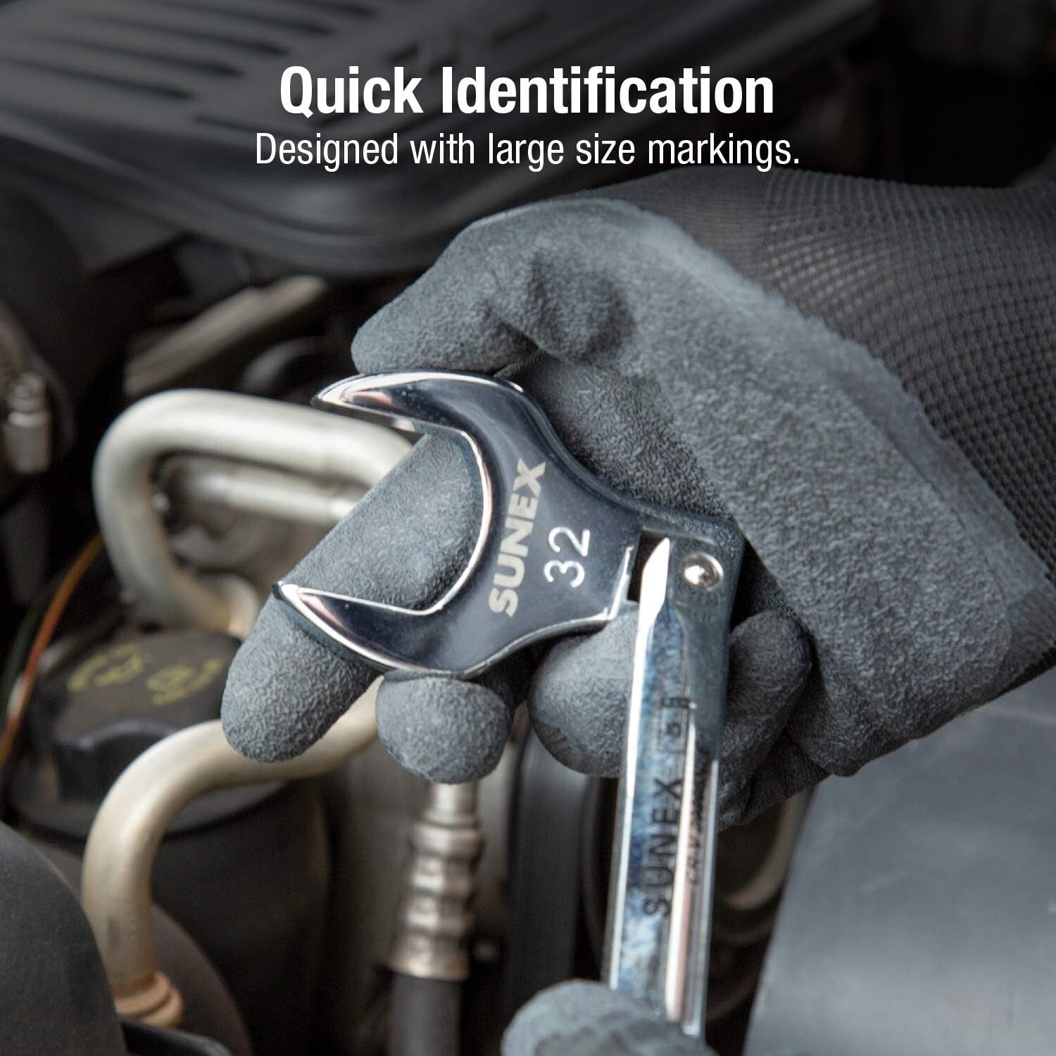 Easily Accessible 1/2-Inch Drive Jumbo 8-Piece Wrench Set for Tight Spaces