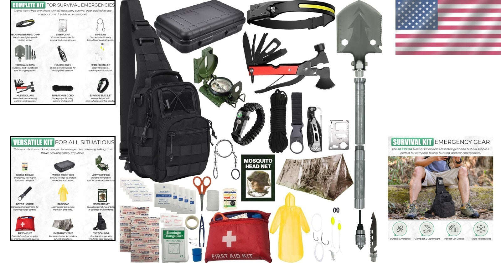 Durable Survival Kit Pro: Emergency Essentials for Adventurers & Outdoor Lovers