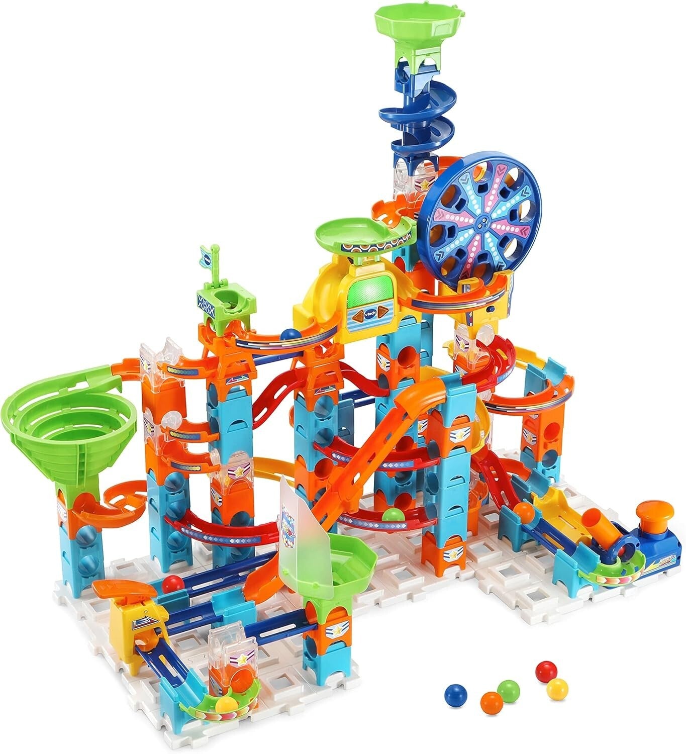 Engaging Marble Rush 145-Piece Set - Spinning Ferris Wheel & Light Show Fun