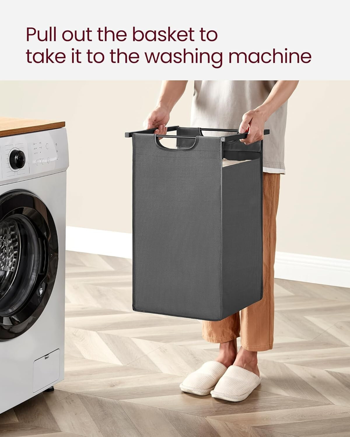 Elegant Laundry Sorter with Removable Bags and Sturdy Metal Frame - 24.2 Gallon