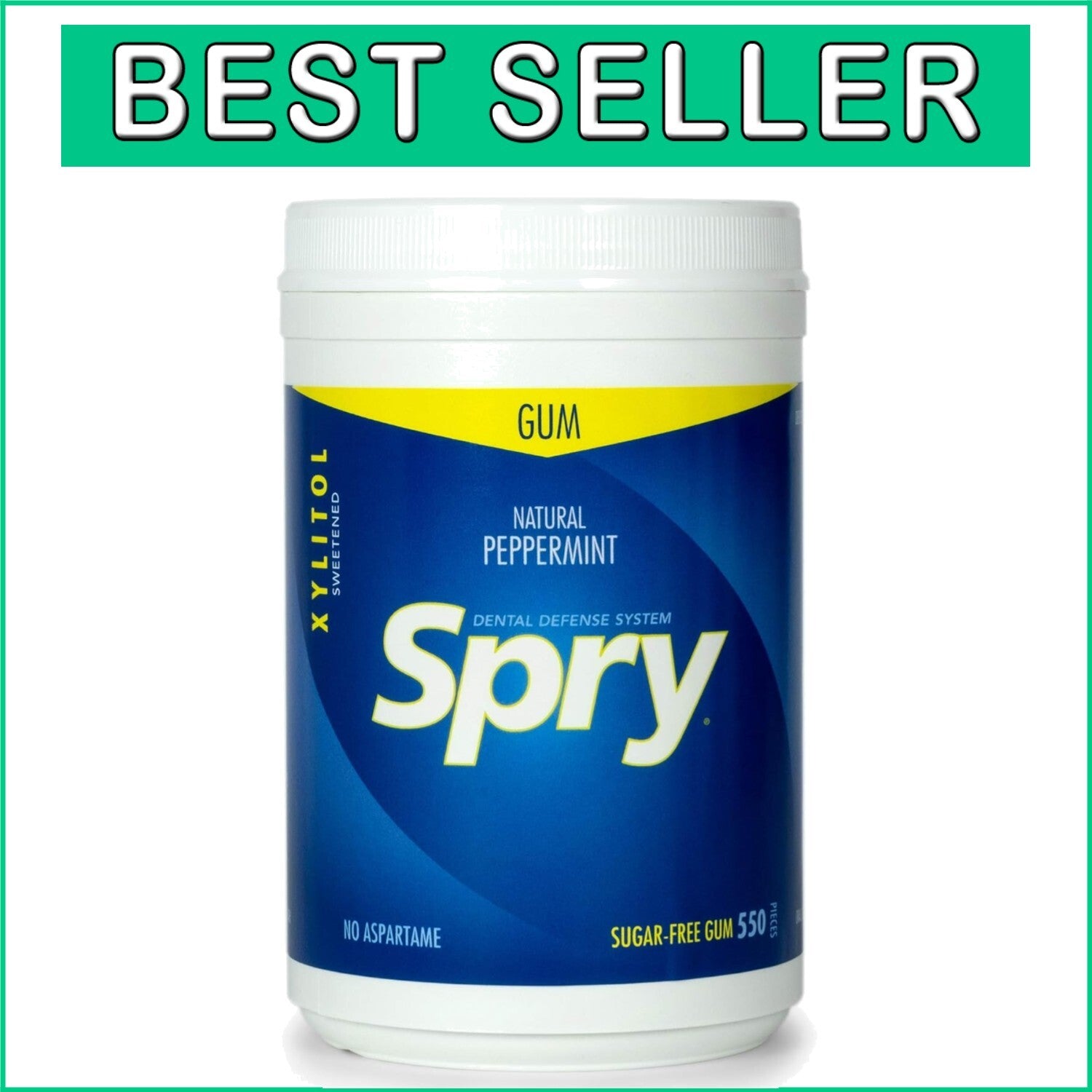 Eco-Friendly Xylitol Chewing Gum - Sugar-Free, 3-Pack of 550 Count Containers