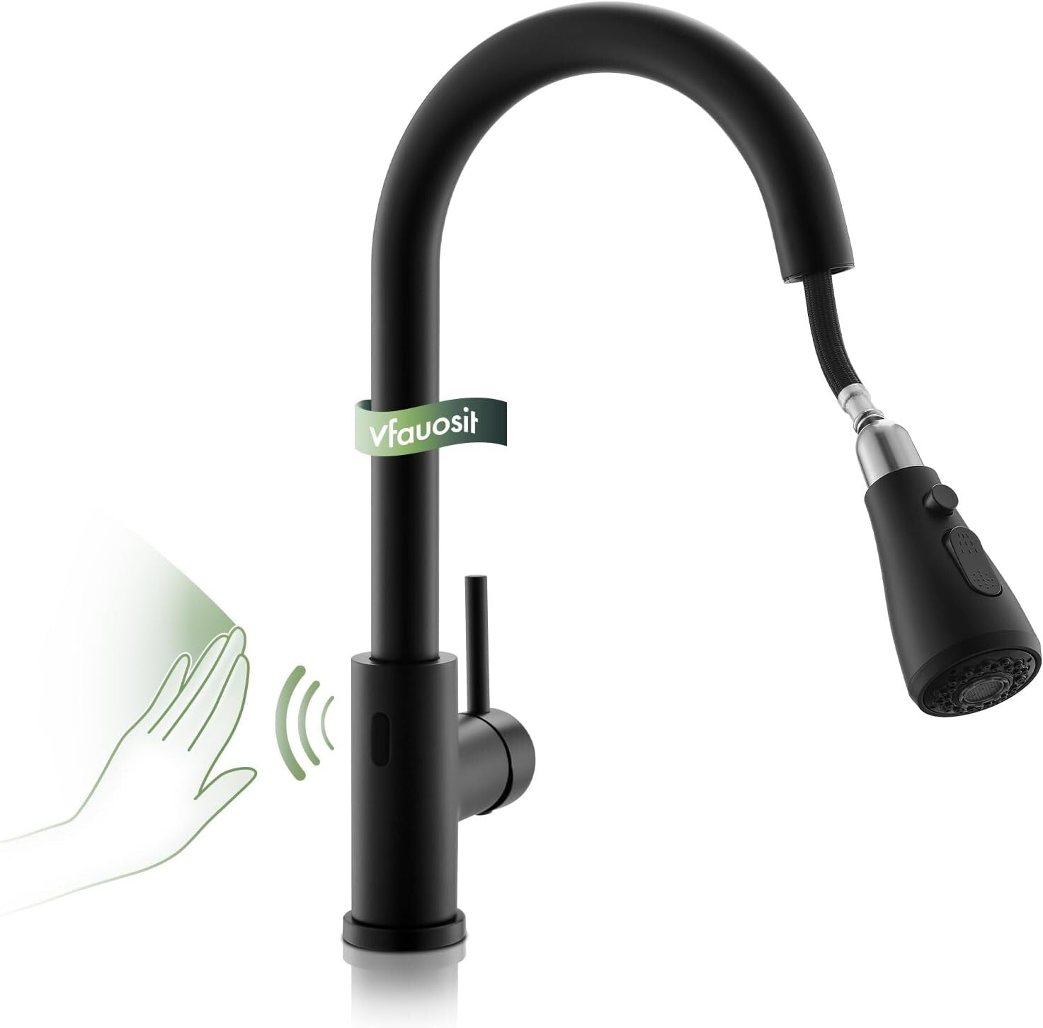 Stainless Steel Touchless Faucet with Smart Motion Sensor - Elegant Matte Black
