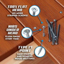 Load image into Gallery viewer, 316 Marine Grade Stainless Steel Wood Screws - 350 Pack for Coastal Projects