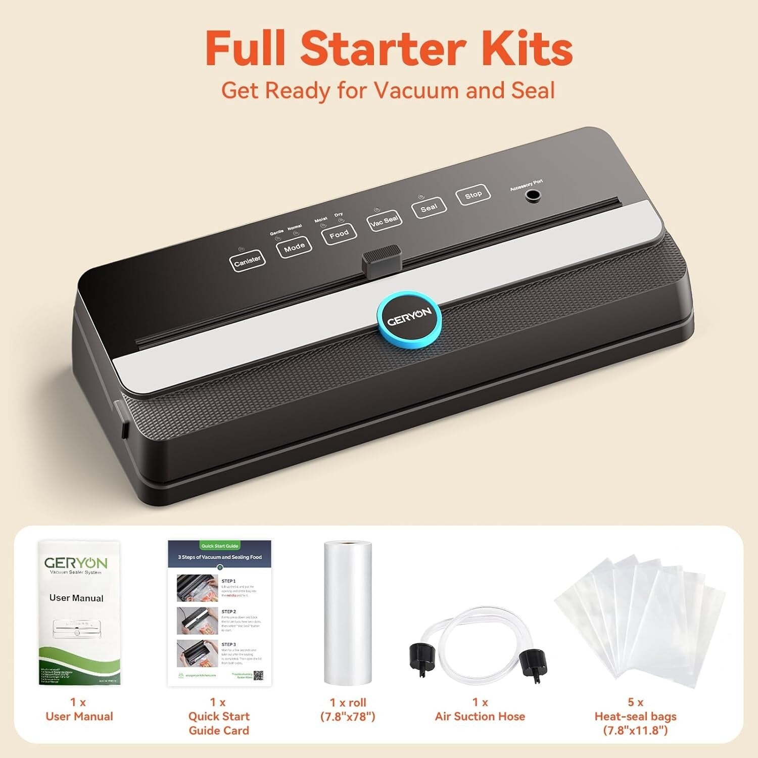 Automatic Vacuum Sealer with Built-in Cutter - Preserve Food Freshness Easily