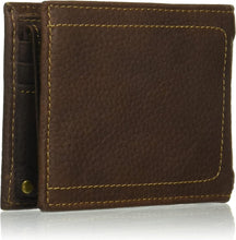 Load image into Gallery viewer, Functional Brown Leather Wallet with Zippered Billfold and Removable Passcase
