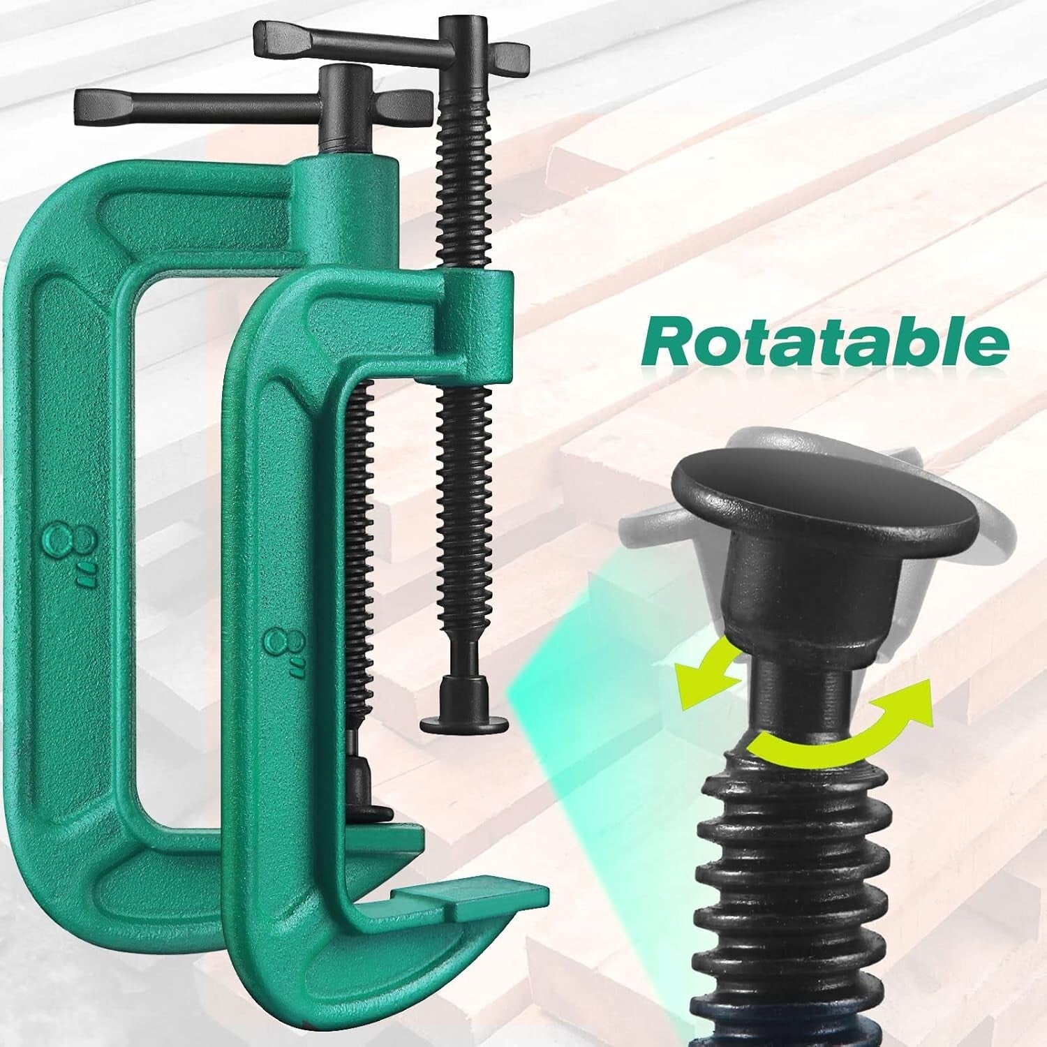 Durable 8-Inch G-Clamp Set for Woodworking & Automotive Projects - 4 Pack