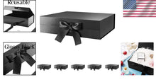 Load image into Gallery viewer, Stylish 13.5x9x4.1 Inch Black Gift Boxes with Magnetic Closure &amp; Ribbon - 6 Pack