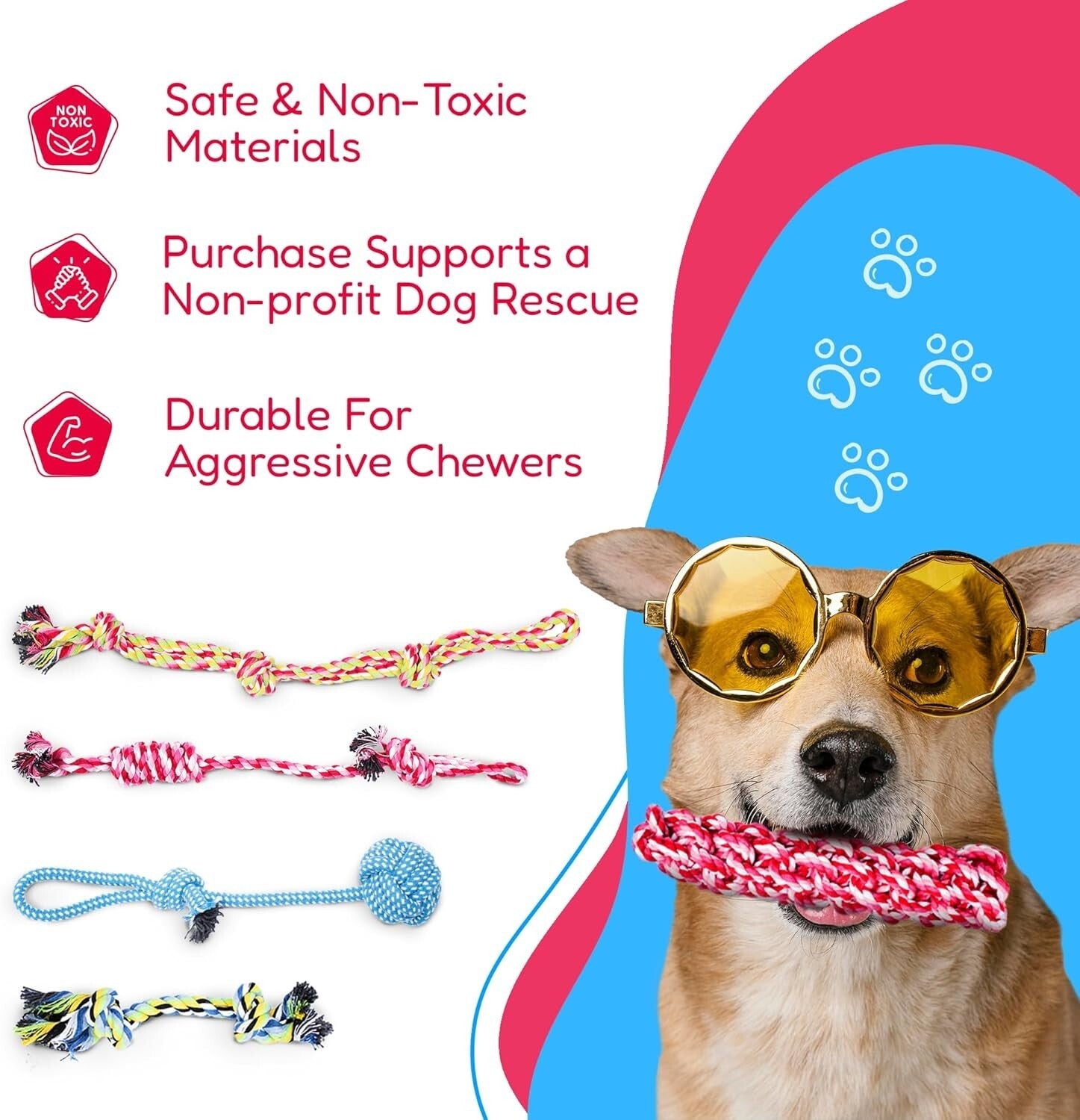 Eco-Friendly Cotton Dog Rope Toys Combo - 11 Durable Options for Fun
