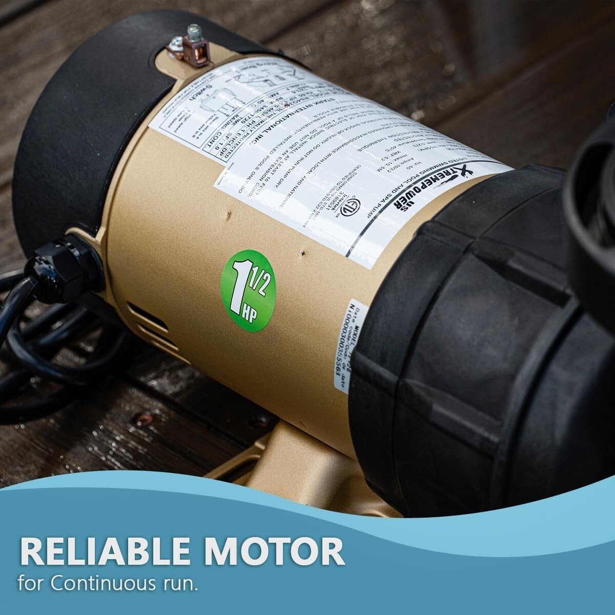 Energy-Efficient 1.5HP Pump with 40 Feet Lift for Above-Ground Swimming Pools