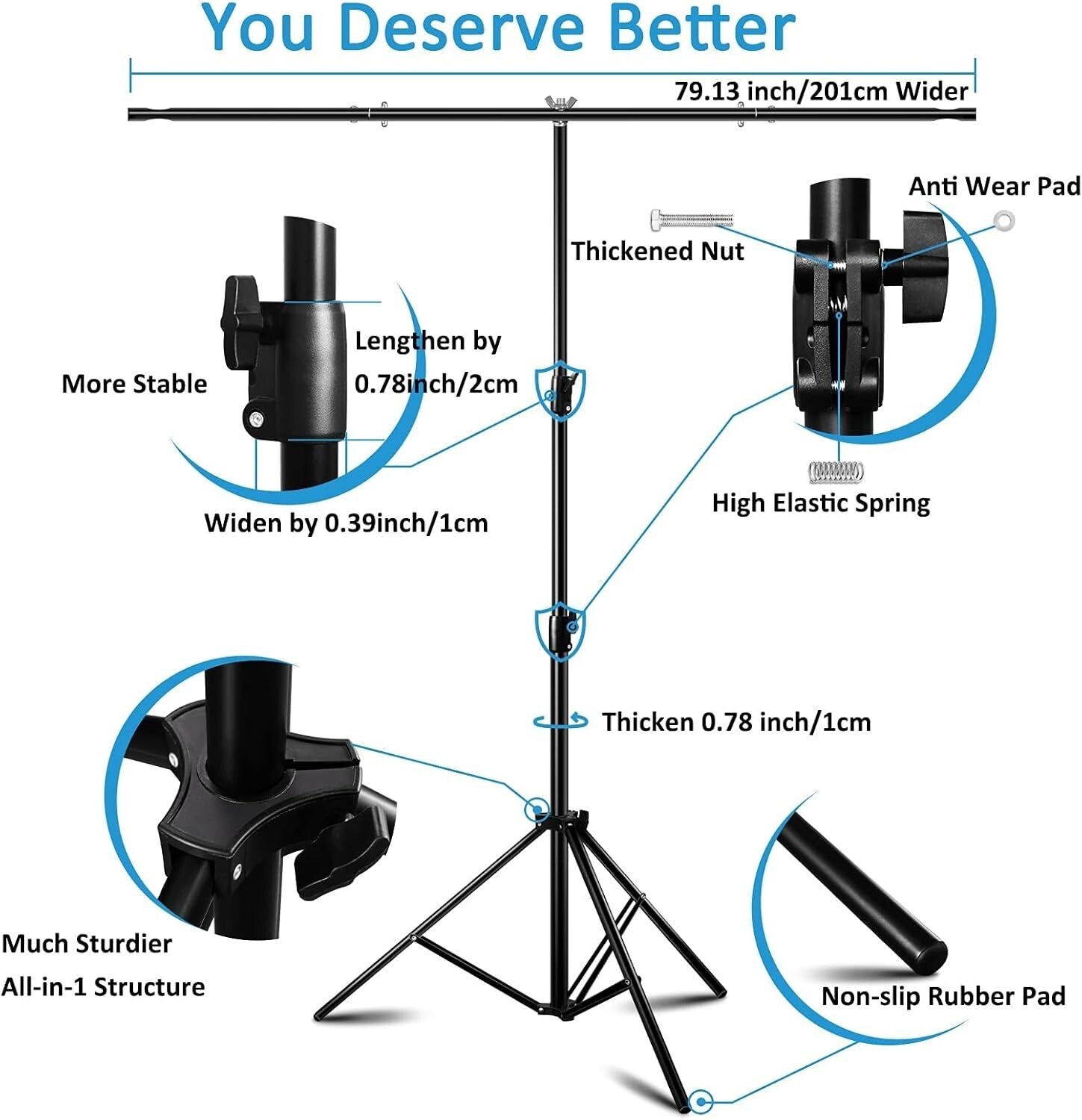 6.5x9.6ft Green Screen Backdrop Kit with T Stand - Portable & User-Friendly