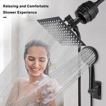 Load image into Gallery viewer, 8-Inch High Pressure Shower Head with Handheld &amp; Replaceable Filter Cartridge