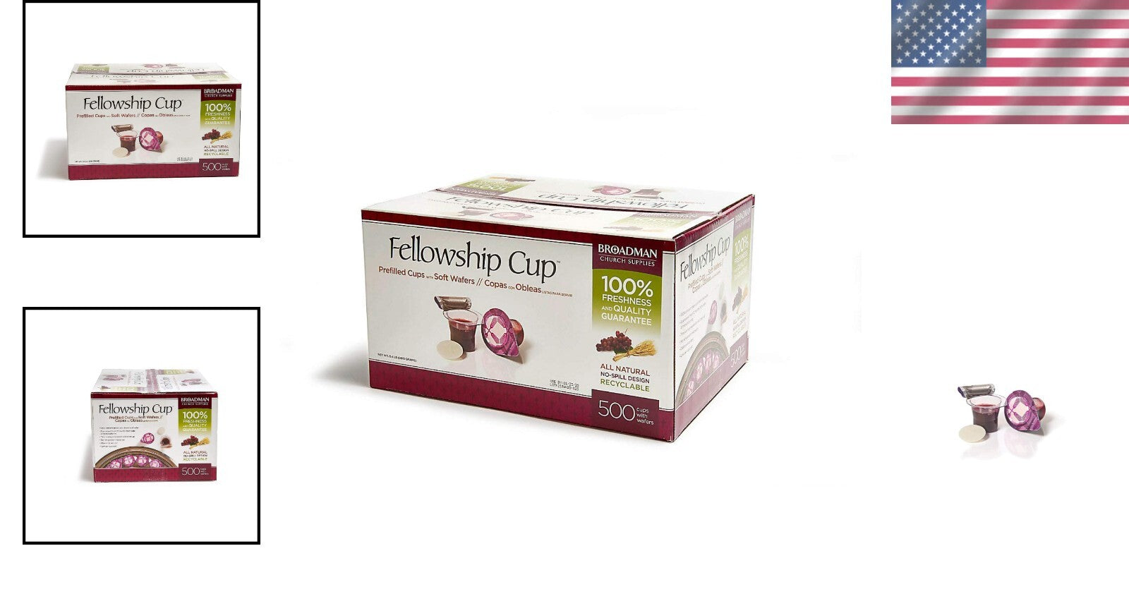 Fellowship Communion Cup Set - 500 Pre-Filled with Concord Grape Juice & Wafer