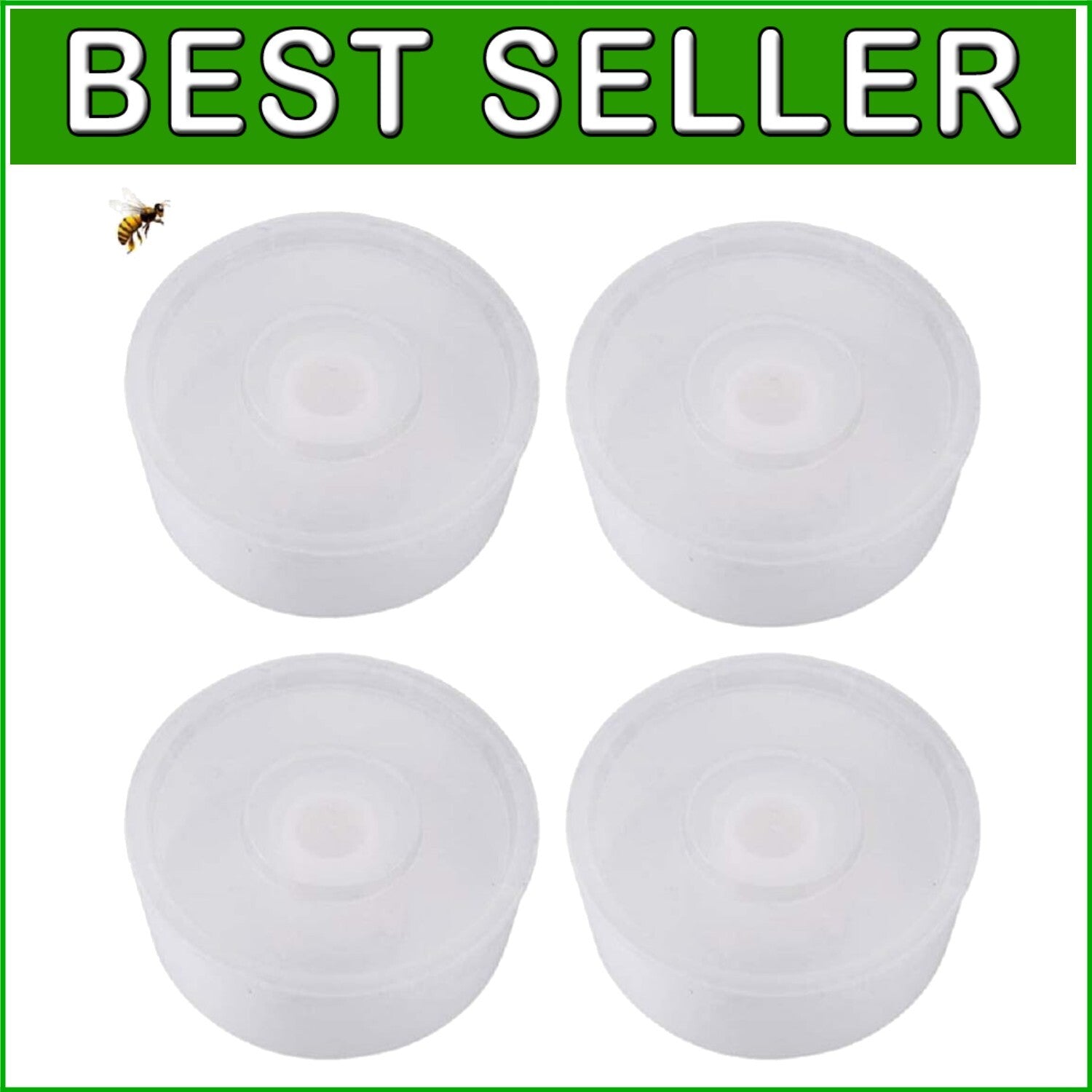 Effortless Bee Feeding - 4-Pack Transparent Bee Feeders with Easy Refill Design
