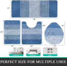 Load image into Gallery viewer, Soft and Absorbent 4-Piece Non-Slip Bath Rug Set with Machine Washable Design