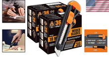 Load image into Gallery viewer, 72 Pack Utility Knives: 18mm Retractable Box Cutters with Razor Sharp Blades