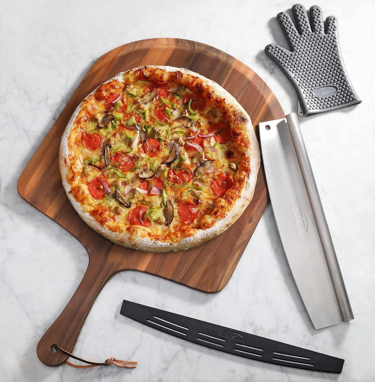 Robust 30-Inch Pizza Cutter and Peel Combo - Ideal for Home and Professionals