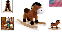 Load image into Gallery viewer, Cuddle-Ready Rocking Brown Horse with Sound - Ideal for Imaginative Play
