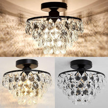 Load image into Gallery viewer, Small Modern Crystal Ceiling Light Chandelier for Hallway &amp; Bedroom Elegance