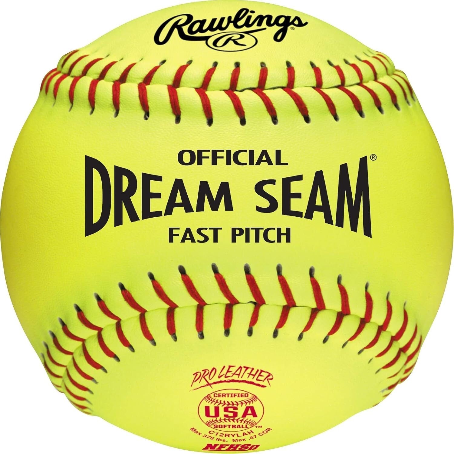 Durable Leather 12" Fastpitch Softballs with Raised Seams - Youth & High School