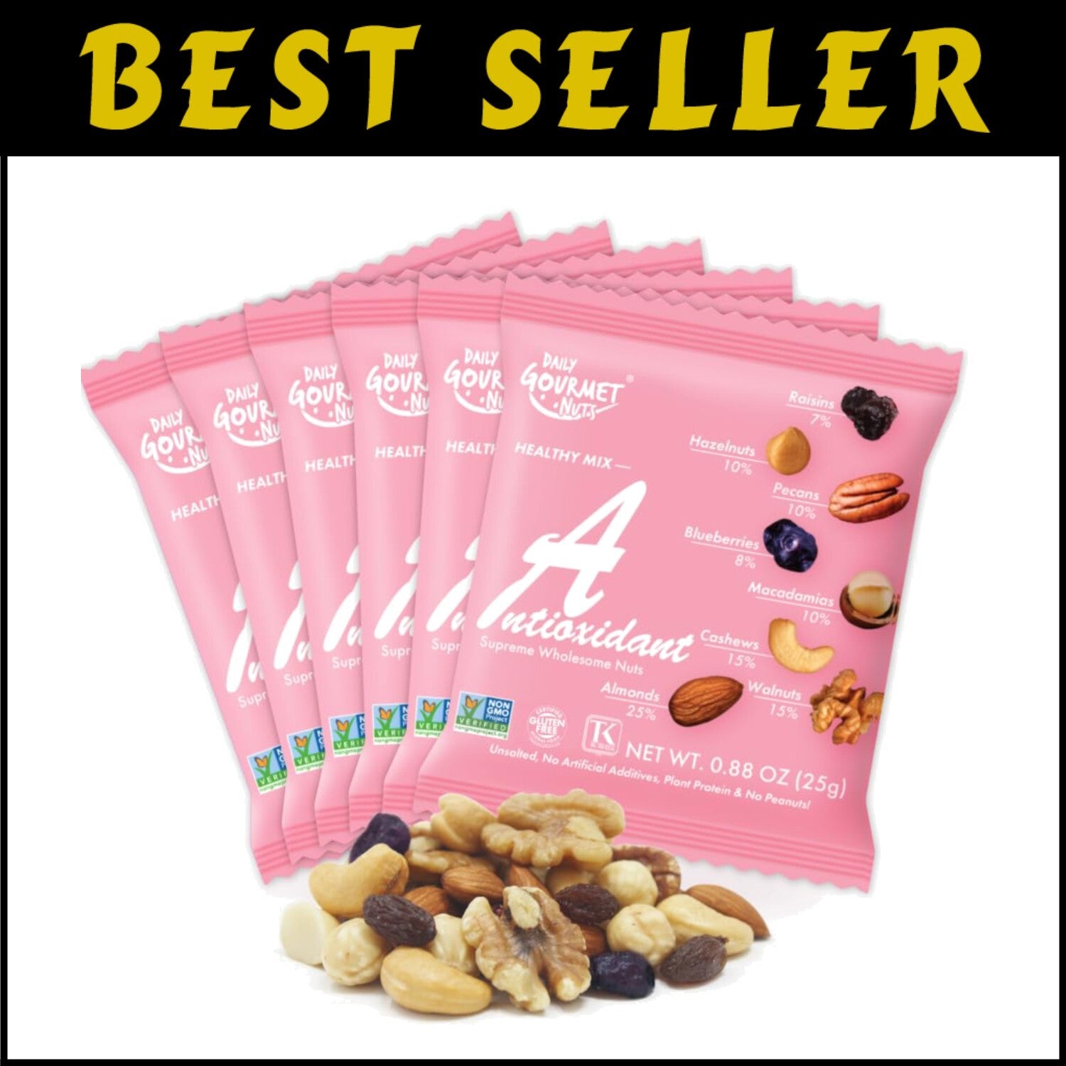 Healthy Trail Mix Snack Packs - Nut & Dried Fruit Assortment, No Salt, 48 Count