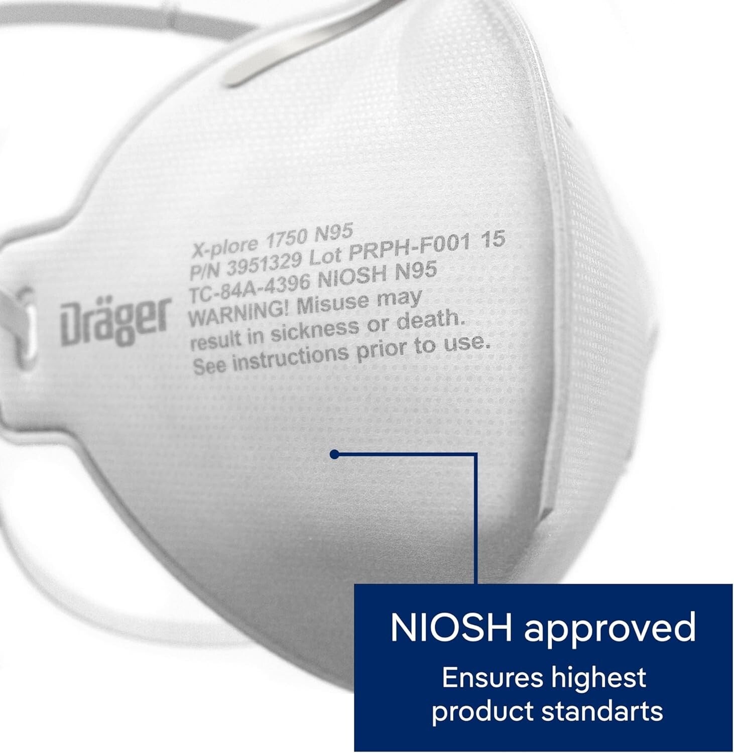 NIOSH-Approved X-plore 1750 C N95 Masks - Universal Fit for Maximum Comfort