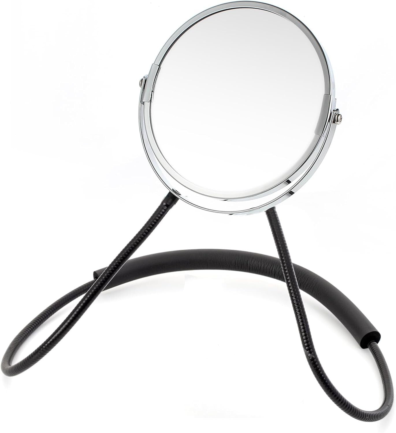 Double-Sided Travel Mirror with 5X Magnification - Flexible Neck for Precision