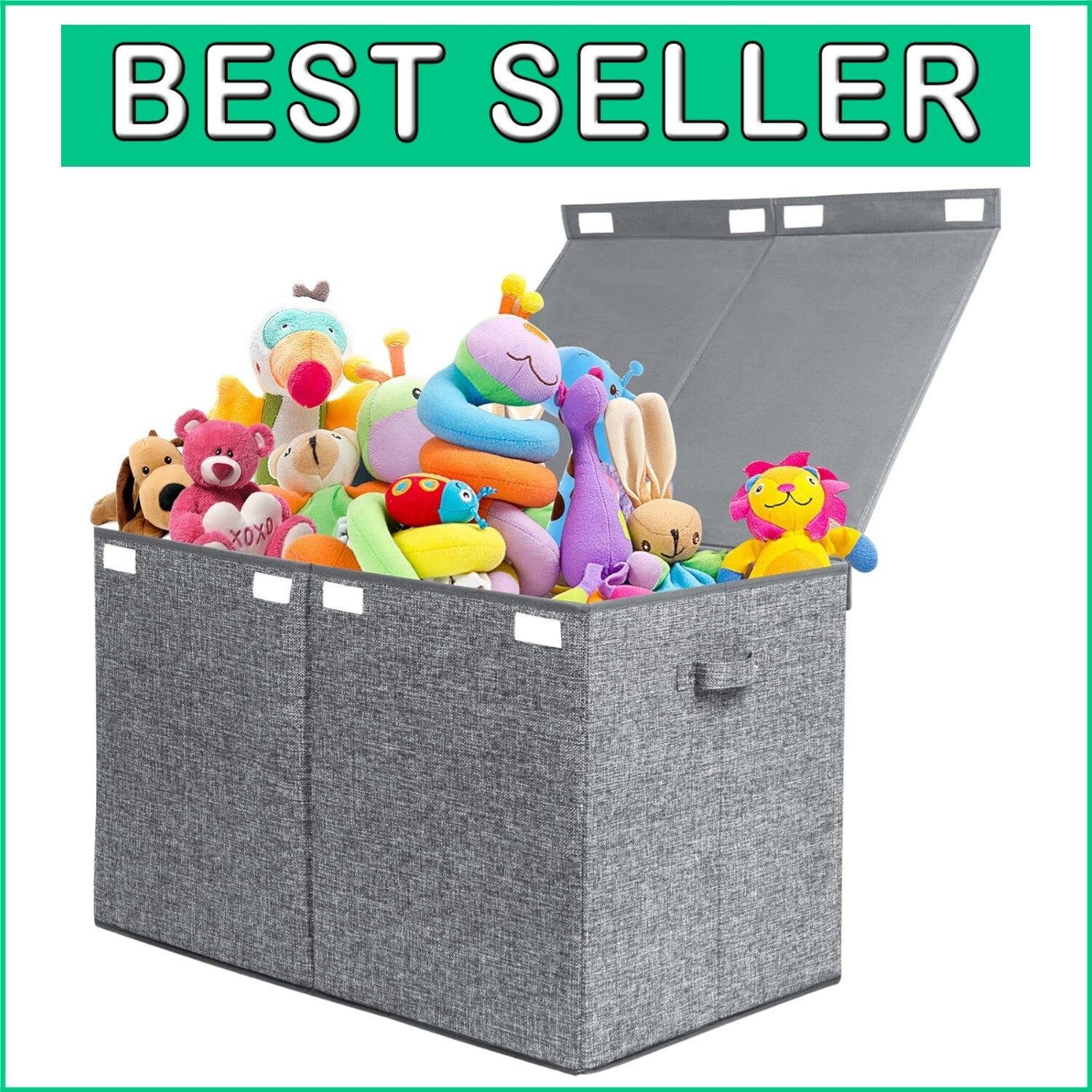 Durable Foldable Toy Chest with 122L Capacity - Perfect Storage for Playrooms