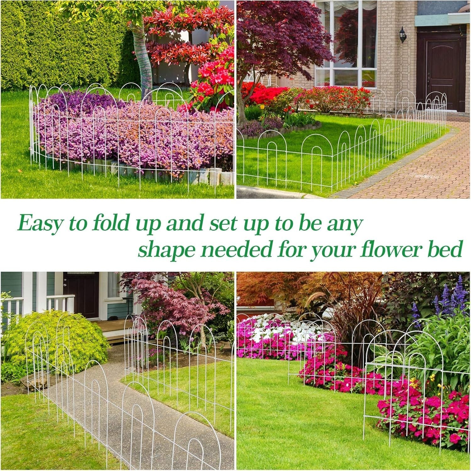 Elegant White Metal Garden Edging 35ft for Animals - Easy Setup & Customizable