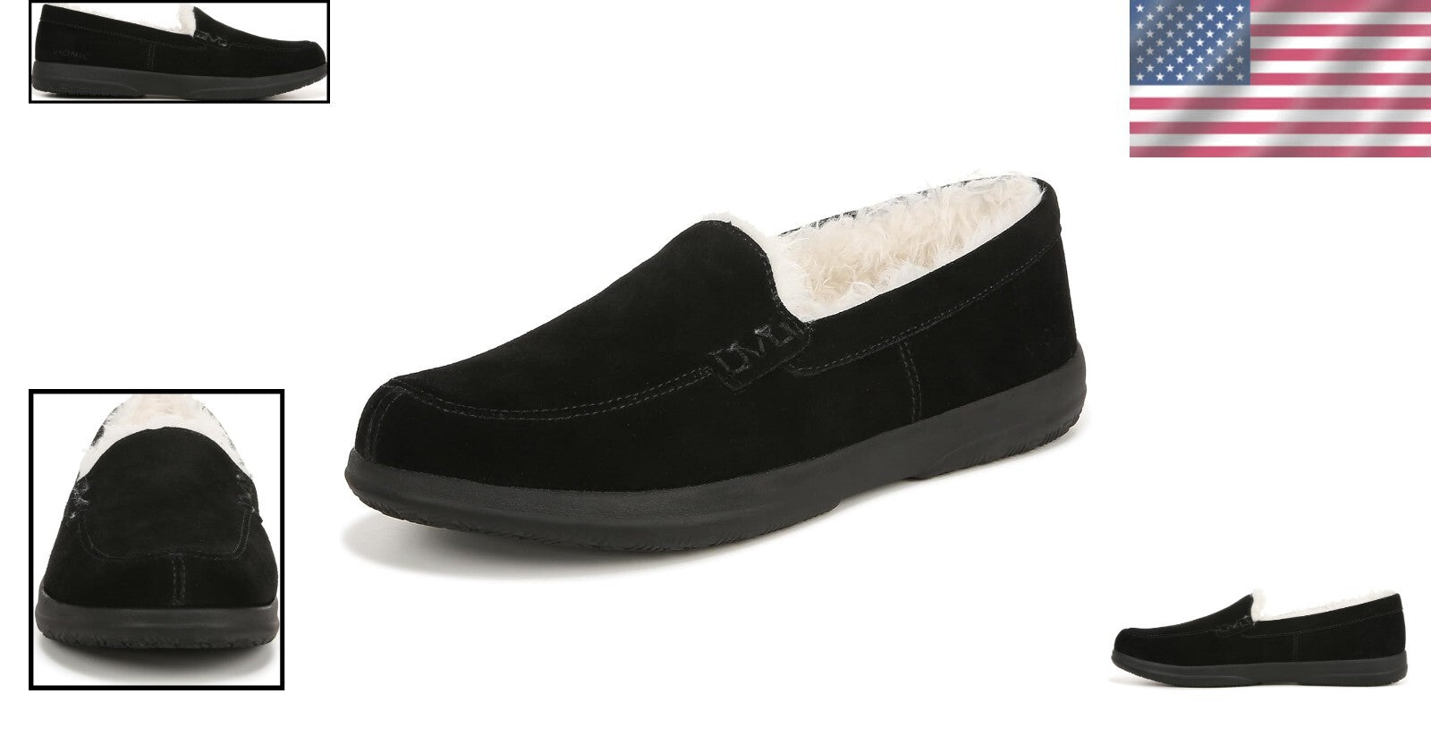 Durable Women's Black Suede Slip-On Slippers for Indoor and Outdoor Enjoyment