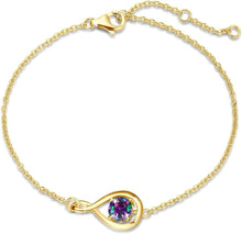 Load image into Gallery viewer, Adjustable 925 Silver Infinity Bracelet with Alexandrite - Perfect Gift for Her