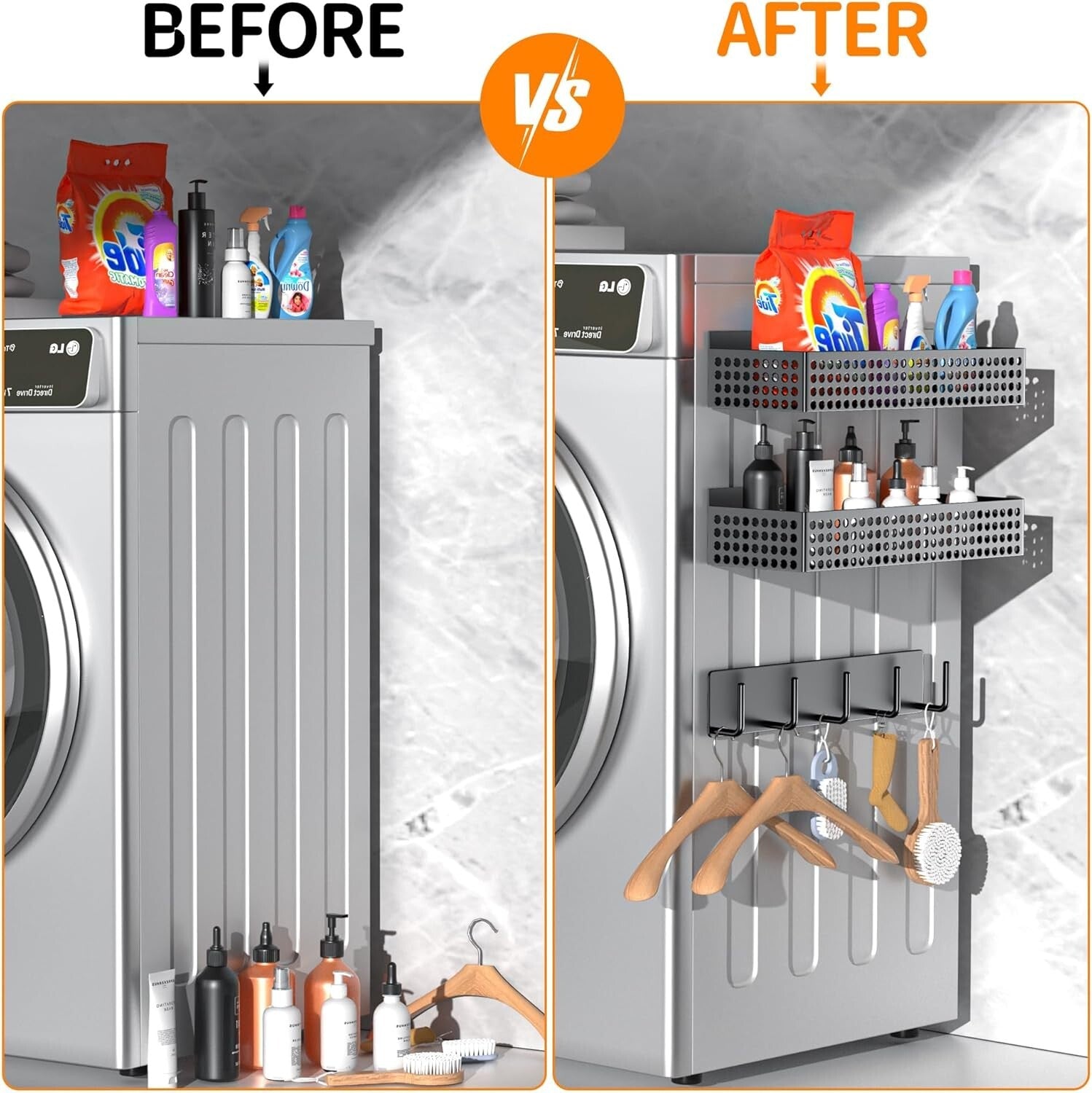 Customizable Magnetic 2-Tier Spice and Utility Rack with Strong Magnetic Hold