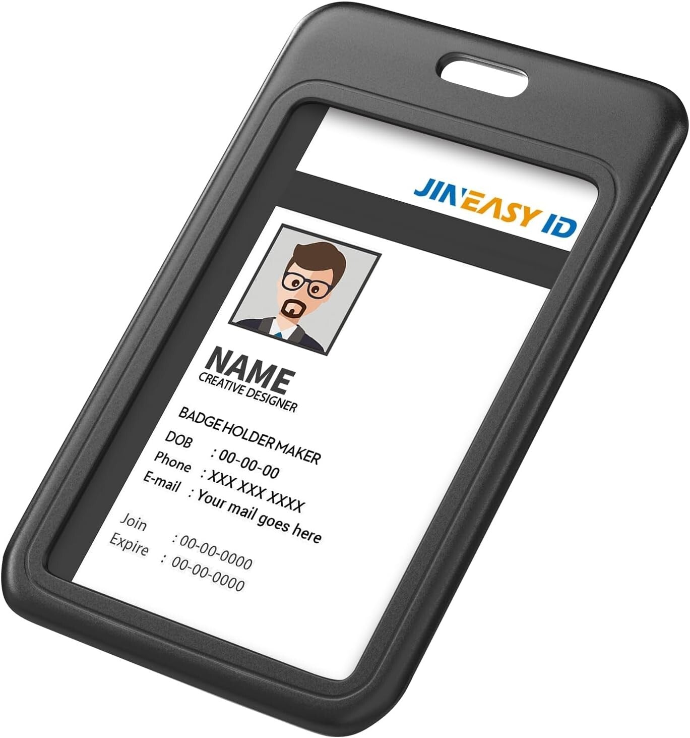 Durable Black ID Badge Holders, 50 Pack - Perfect for Events & Conferences