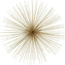 Load image into Gallery viewer, Contemporary Gold Starburst Wall Sculpture - 32" Metal Art for Living Rooms