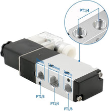 Load image into Gallery viewer, Brass &amp; Steel 5 Port Solenoid Valve Manifold – Compact 2 Position Quick Fittings