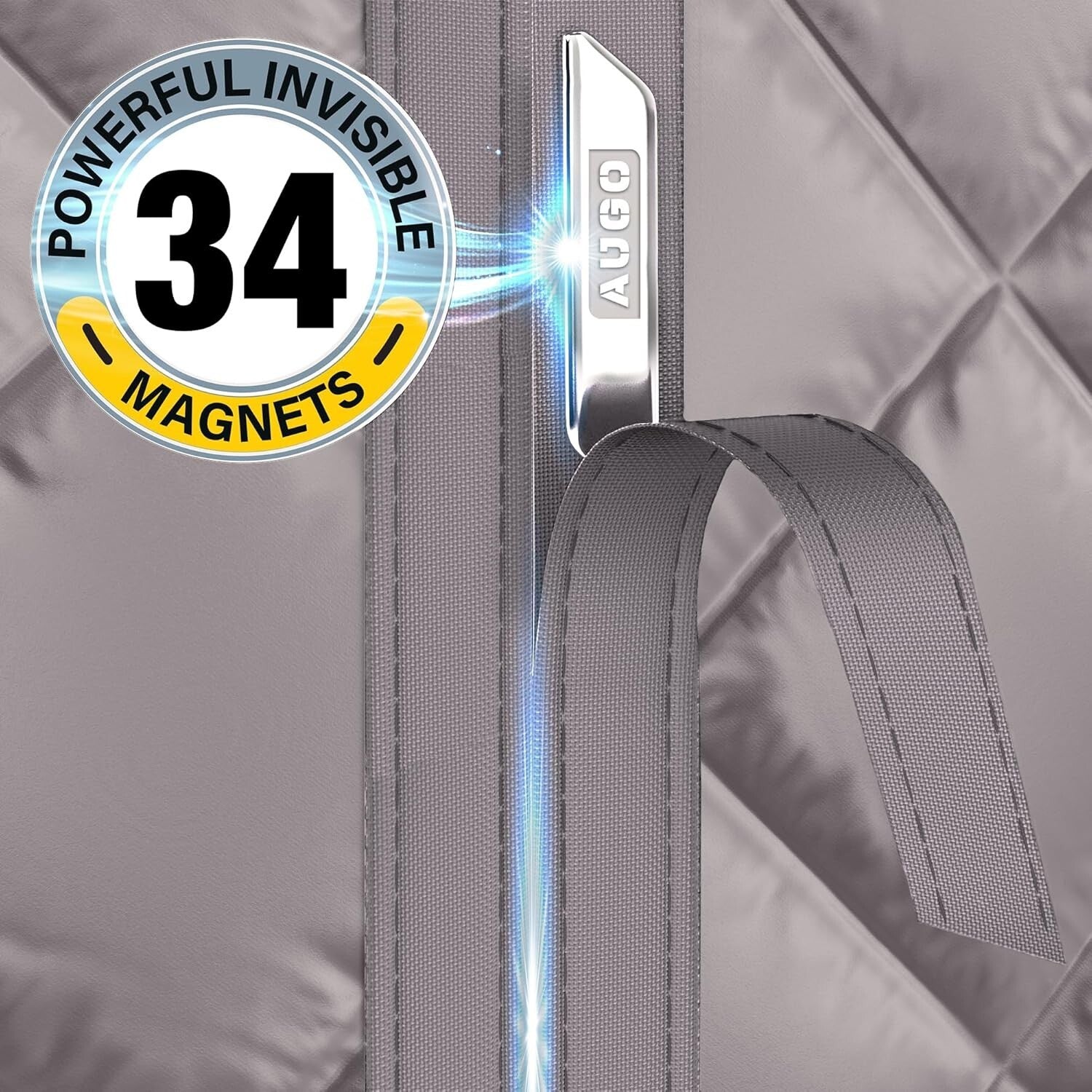 Thermal Oxford Fabric Door Cover - Energy-Saving Magnetic Insulation (38" x 97")