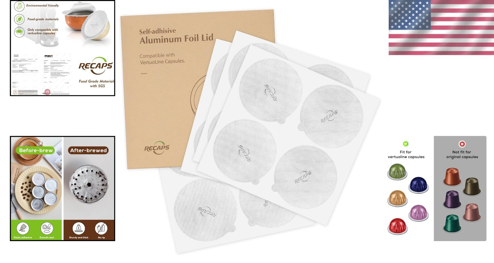 Strong Adhesive Aluminum Foil Lids for Reusable Nespresso Vertuo Coffee Pods