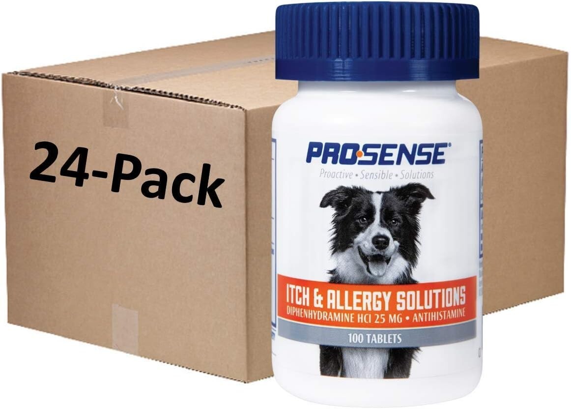 Pro-Sense Itch Solutions: 100 Count Chewable Antihistamines for Dogs 15+ lbs