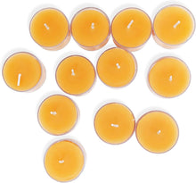 Load image into Gallery viewer, Pure Beeswax Tea Lights - Handmade Unscented Candles, 48 Pack - 4 Hour Burn Time