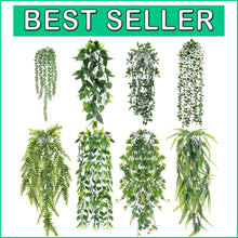 Load image into Gallery viewer, 8Pc Artificial Hanging Plants with White Pots - Perfect for Modern Boho Spaces
