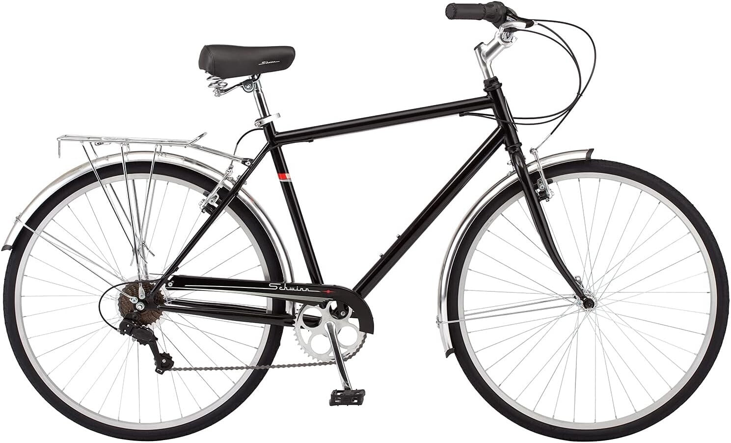 7-Speed Unisex Hybrid Bike with Retro Steel Frame and Cargo Rack for Easy Riding