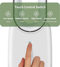 Load image into Gallery viewer, Rechargeable Bladeless Desk Fan with 5-Color LED Light - 3 Speed Quiet Operation