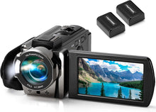 Load image into Gallery viewer, Compact 24MP Video Camera with 270° Rotating Screen &amp; Dual Batteries Included