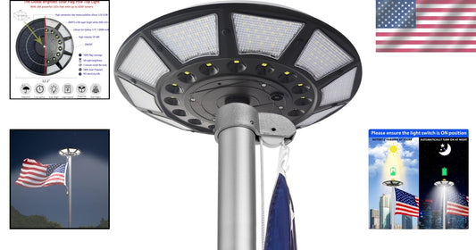 Easy Install Solar Flag Pole Light - 4200 Lumens, Waterproof, Auto On/Off