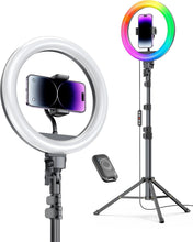 Load image into Gallery viewer, Multi-Use 12'' Color Adjustable Ring Light &amp; Tripod for Photography &amp; Makeup