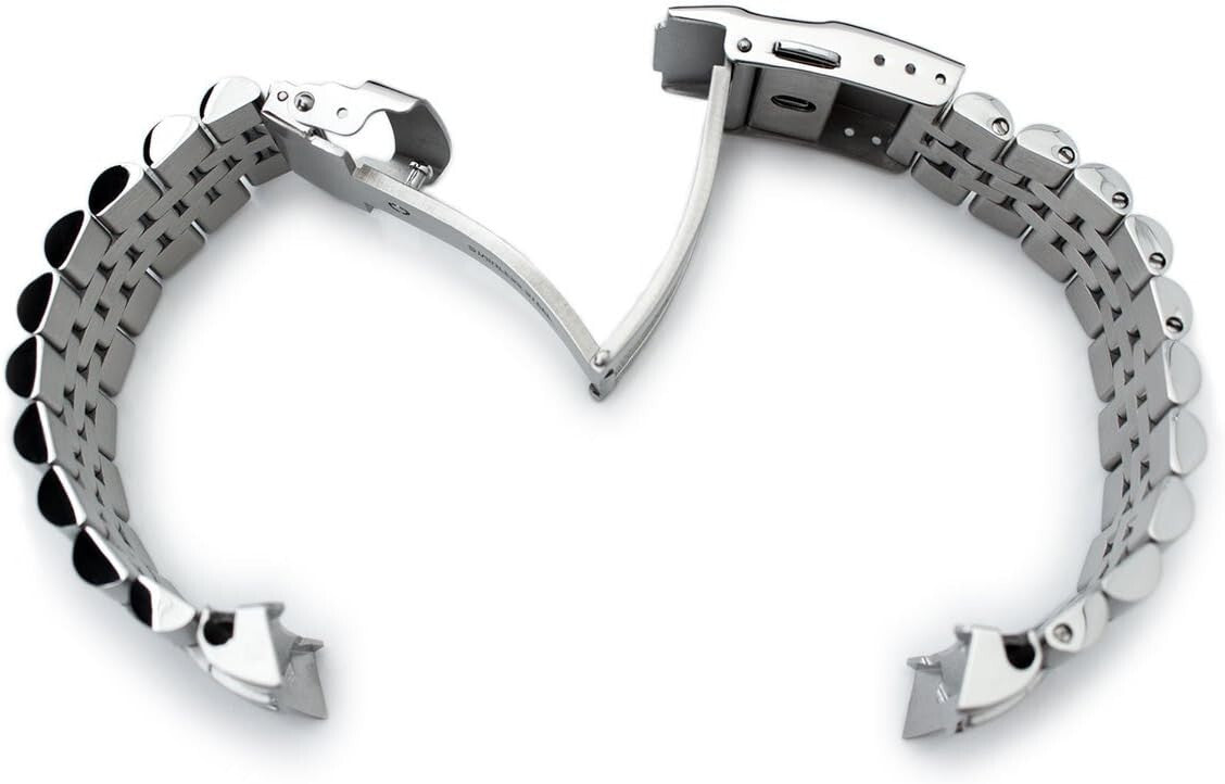 22mm Stainless Steel Watch Band for Seiko Divers with Secure Double Clasp