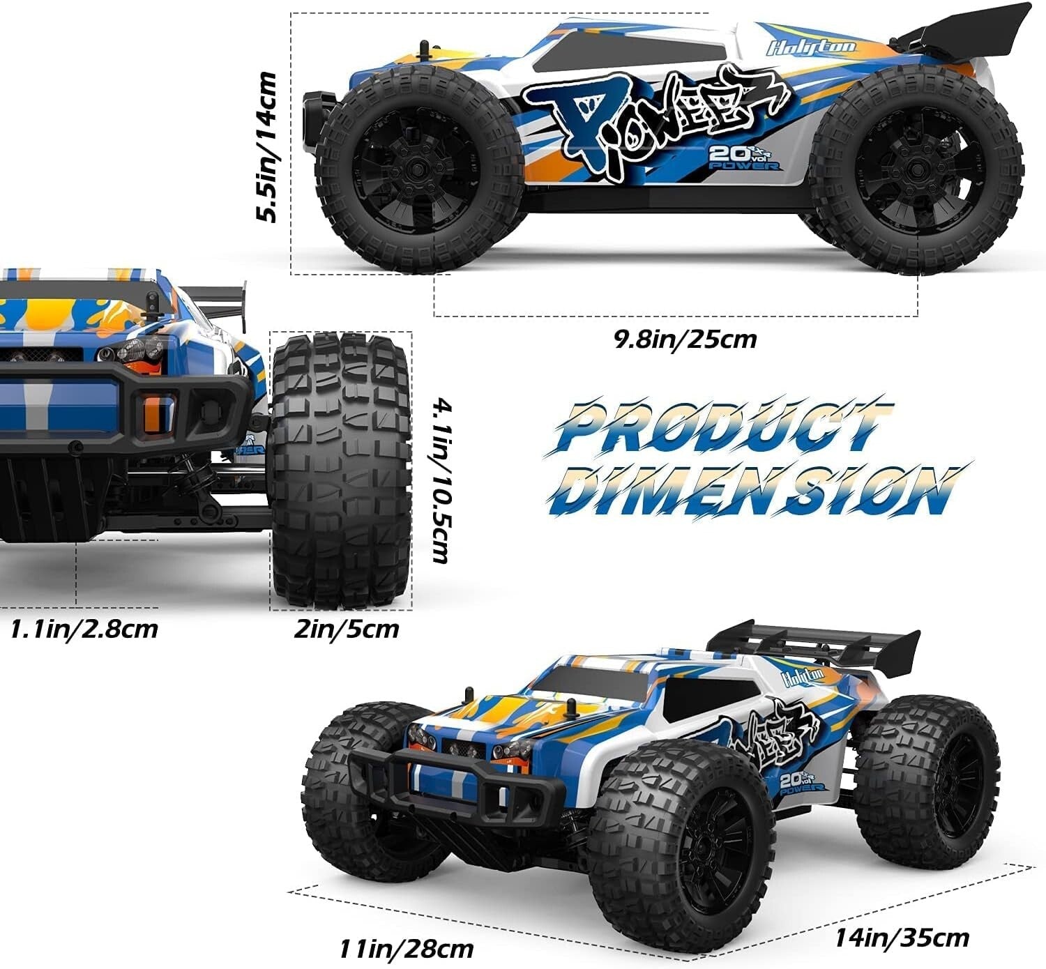 1:10 Scale RC Monster Truck - High Speed 48KM/H, Perfect Gift for Kids & Adults