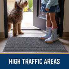 Load image into Gallery viewer, Waterproof Heavy Duty Doormat with Stripe Pattern - Easy Clean &amp; Fade Resistant