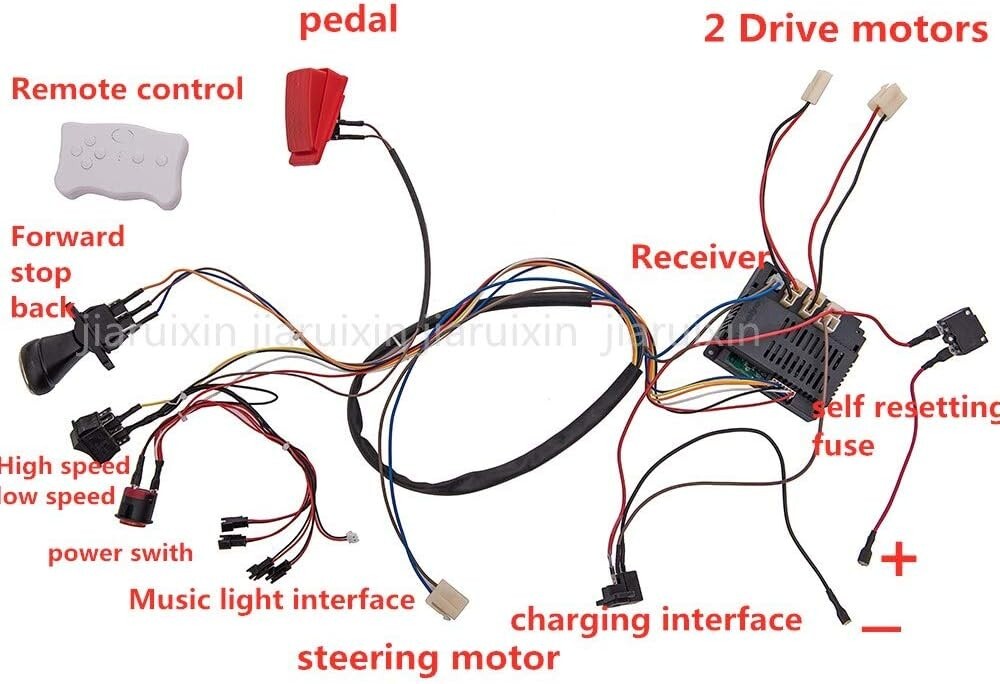 Children's DIY Electric Car Kit: No-Solder Wiring Harness & Remote Control Gear